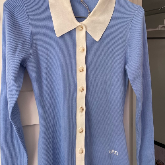 BAUM UND PFERDGARTEN midi blue ribbed knit dress - Picture 9 of 15